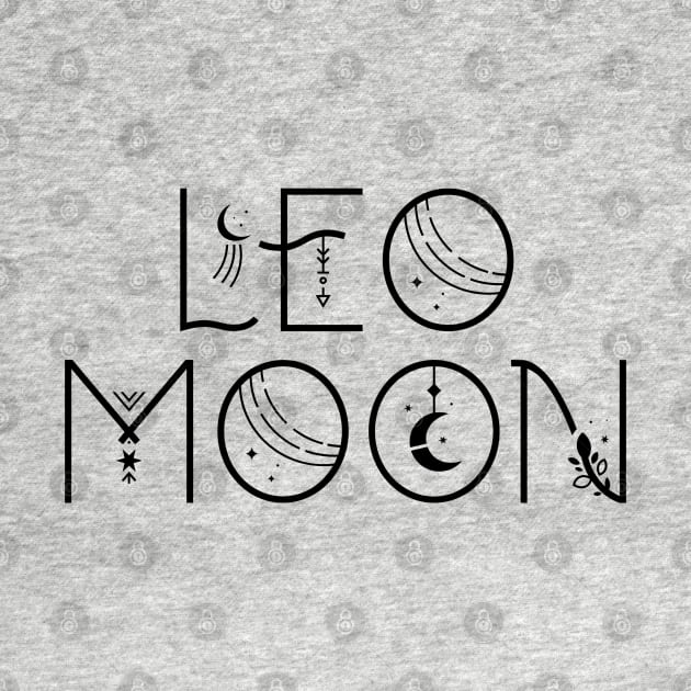 Leo moon sign celestial typography by lilacleopardco